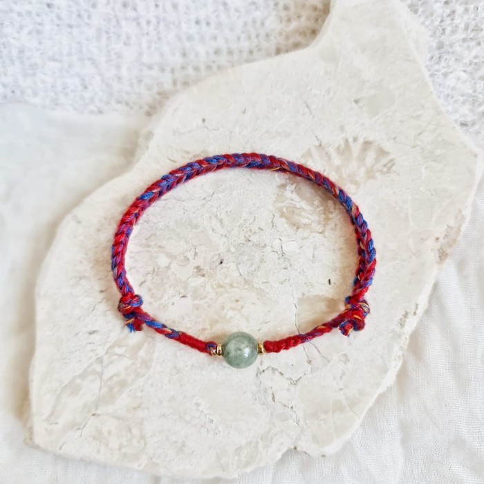 Wani Giok Burma Najla 23.08.085 Gelang Limited Kepang Tali Boho
