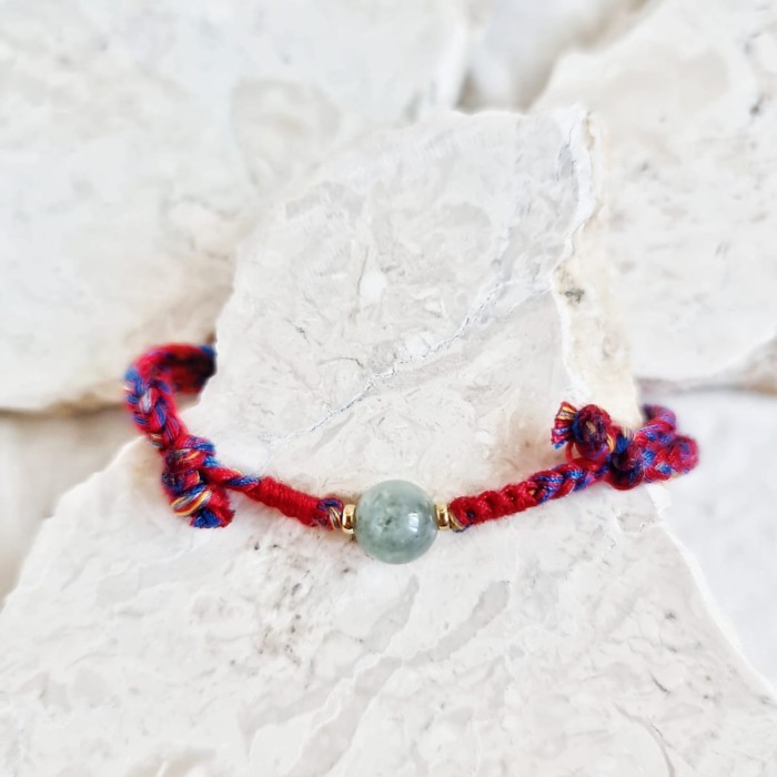 Wani Giok Burma Najla 23.08.085 Gelang Limited Kepang Tali Boho