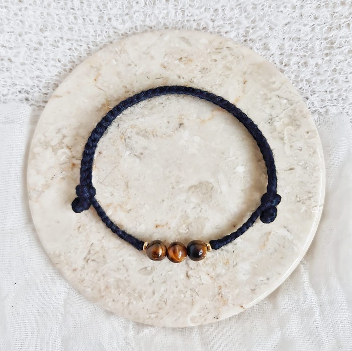 Harimau Ireng Tiger Eye 23.08.102 Gelang Kepang Tali Boho Bohemian