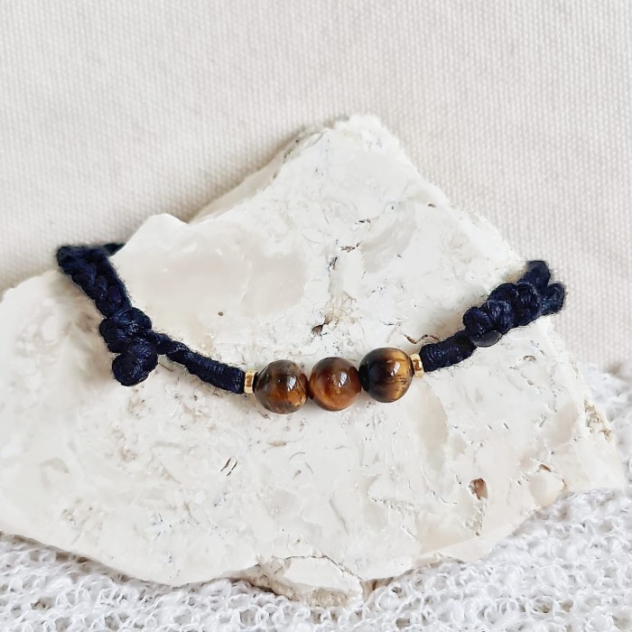 Harimau Ireng Tiger Eye 23.08.102 Gelang Kepang Tali Boho Bohemian