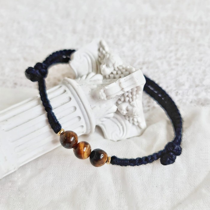Harimau Ireng Tiger Eye 23.08.102 Gelang Kepang Tali Boho Bohemian