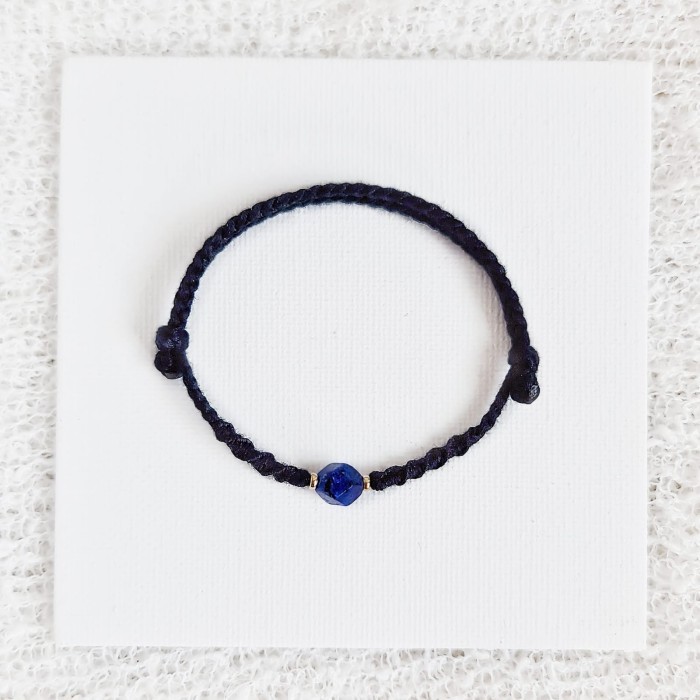 Srikandi Ireng Lapis Lazuli Macram 23.08.115 Gelang Kepang Tali Boho B