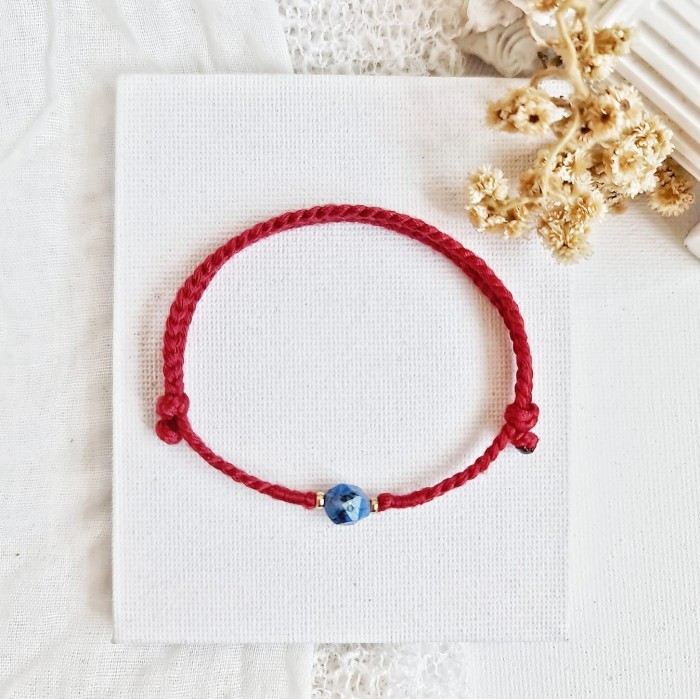Srikandi Dual Maroon Lapis Lazuli 23.08.117 Gelang Kepang Tali Boho