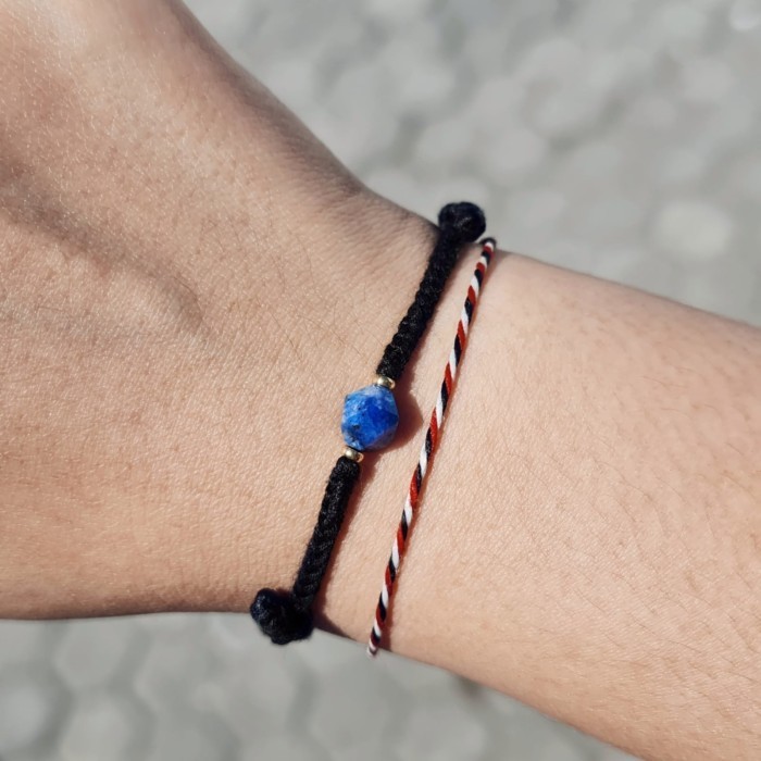Srikandi Dual Hitam Lapis Lazuli 23.09.118 Gelang Kepang Tali Boho