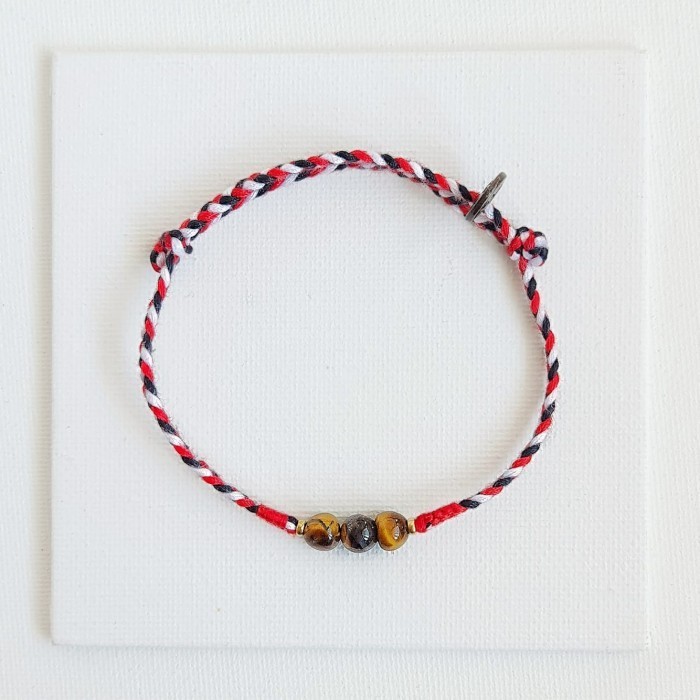 Harimau Tridatu Tiger Eye 23.10.143 Gelang Kepang Tali Boho Bohemian