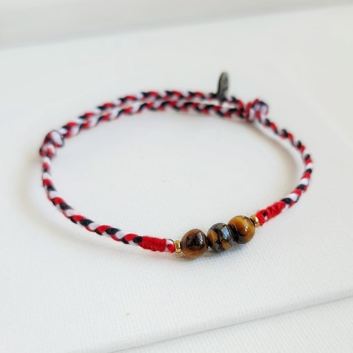 Harimau Tridatu Tiger Eye 23.10.143 Gelang Kepang Tali Boho Bohemian