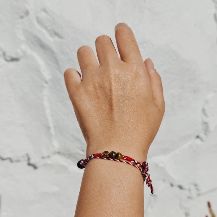 Harimau Tridatu Tiger Eye 23.10.143 Gelang Kepang Tali Boho Bohemian