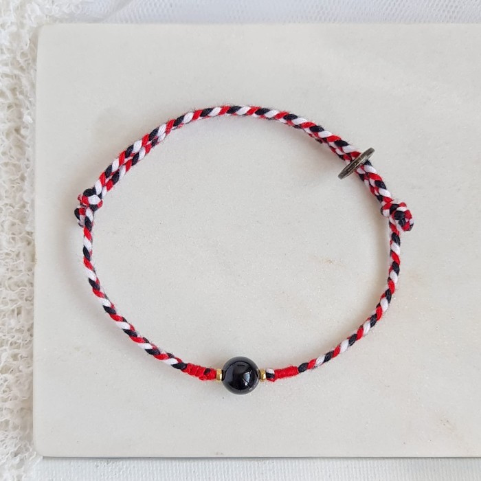 Kuwat Ati Onyx Tridatu 23.10.155 Gelang Tali Kepang Boho Bohemian