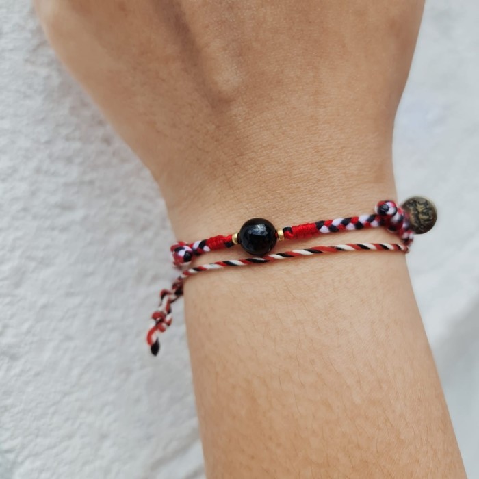 Kuwat Ati Onyx Tridatu 23.10.155 Gelang Tali Kepang Boho Bohemian