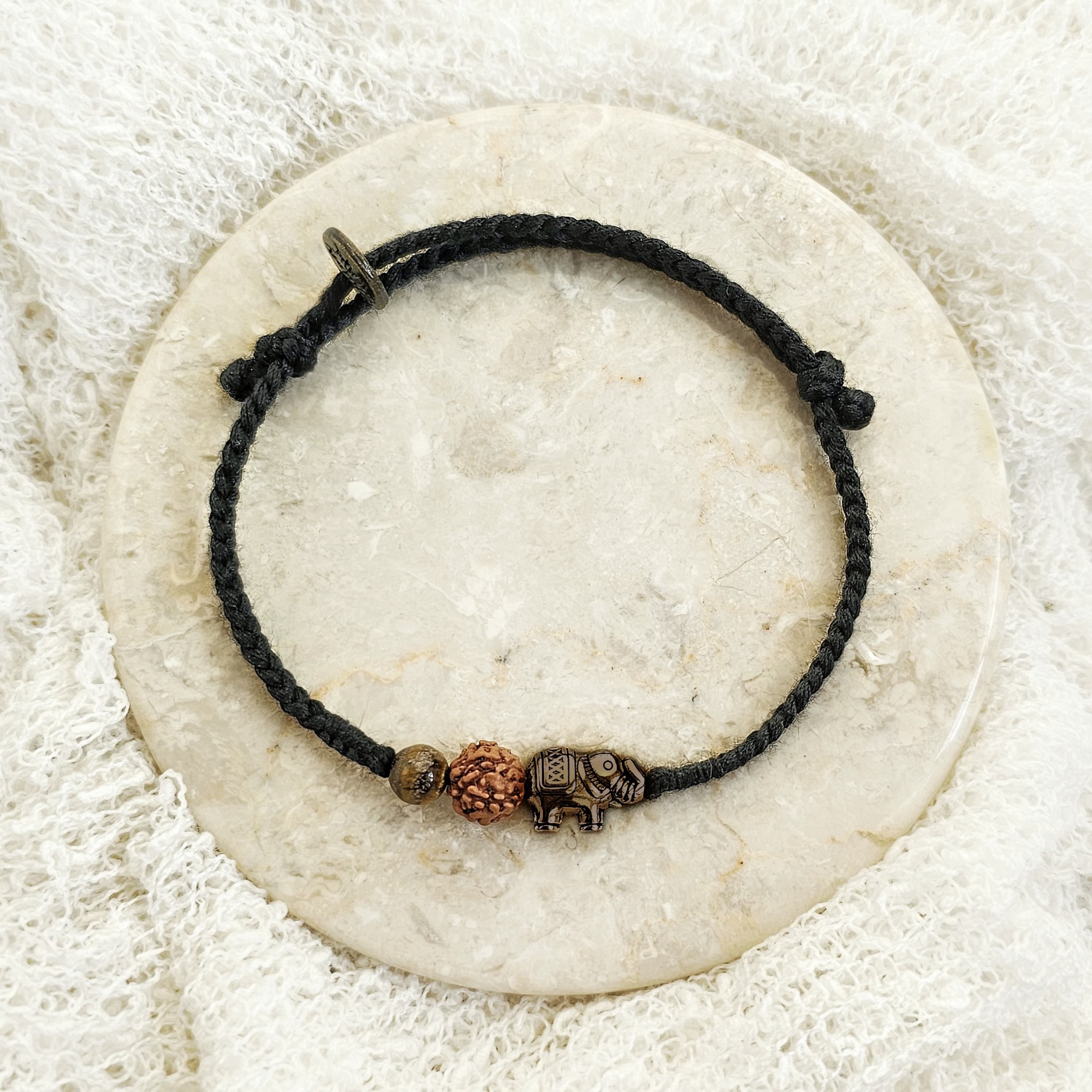 Sumitra Berani Tiger Eye 23.11.173 Gelang Gajah Kepang Tali Boho