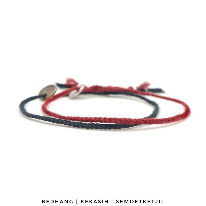 Bedhang Kekasih Single Maroon Hitam ISI 2pc Couple Gelang Kepang