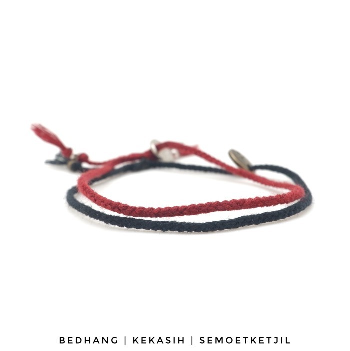 Bedhang Kekasih Single Maroon Hitam ISI 2pc Couple Gelang Kepang