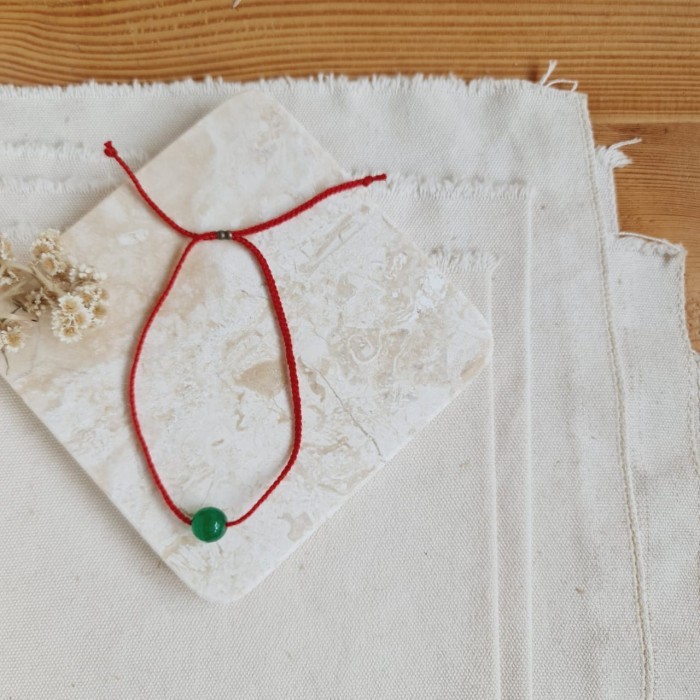 Untung Agate Hijau Gelang Kepang Tali Tipis Special Price 22.072