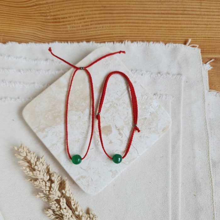 Untung Agate Hijau Gelang Kepang Tali Tipis Special Price 22.072