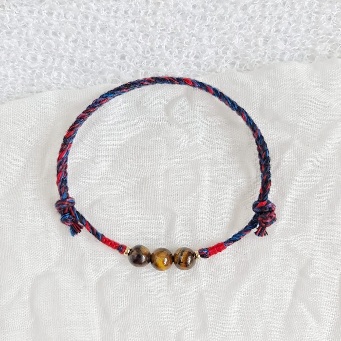 Harimau Blawu Tiger Eye LIMITED Gelang Boho Kepang Tali 22.12.367