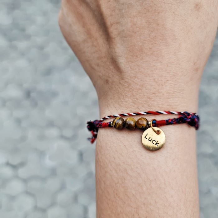 Harimau Blawu Tiger Eye LIMITED Gelang Boho Kepang Tali 22.12.367