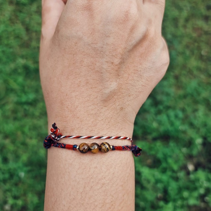 Harimau Blawu Tiger Eye LIMITED Gelang Boho Kepang Tali 22.12.367