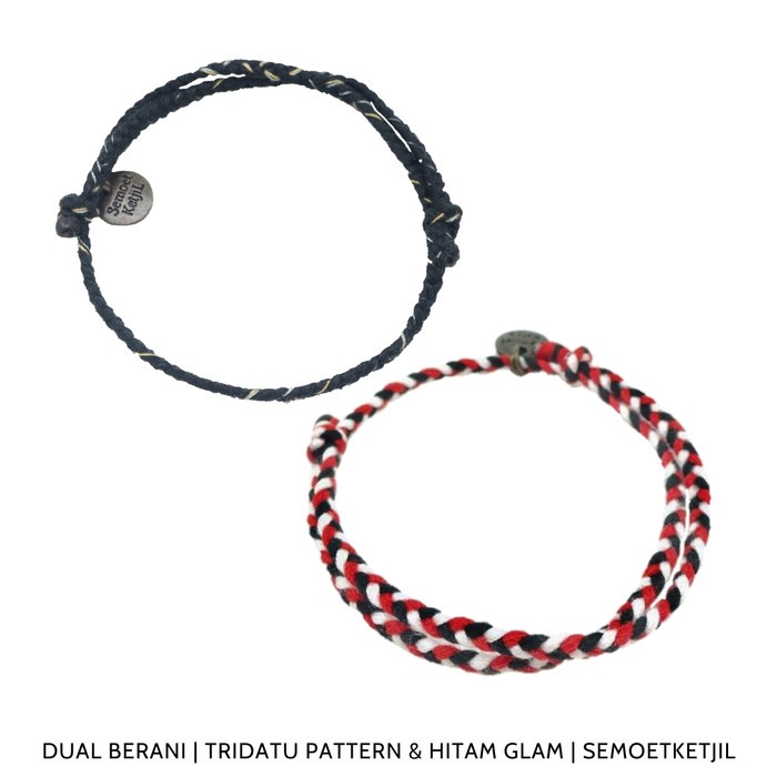 Dual Berani Hitam Glam & Tridatu pattern ISI DUA (2) Polosan 20.459