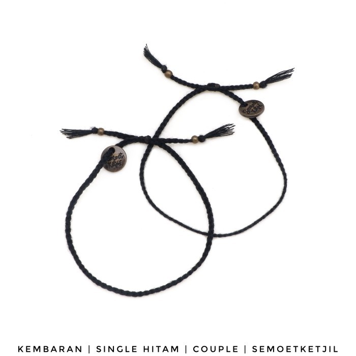 Kembaran Single Hitam ISI 2 (dua) Polosan Gelang Boho Kepang 20.477