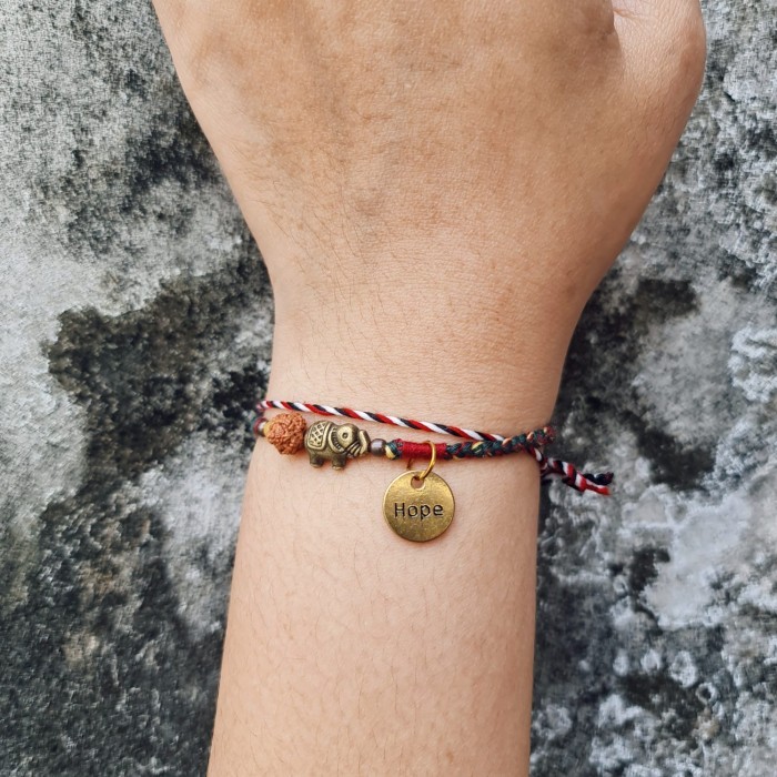 Sumitra Bhumi Ijo Gajah Gelang Kepang Tali Boho 22.12.369