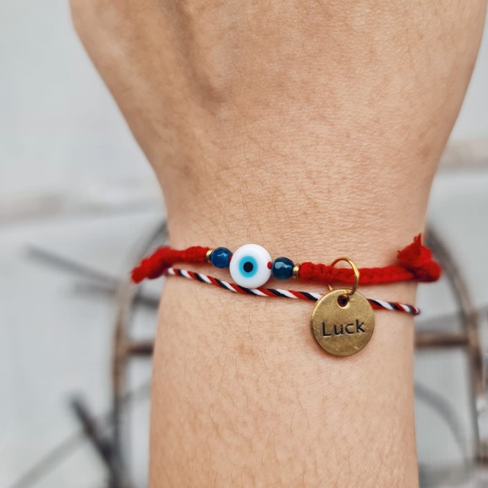 Nazar Boncugu Putihan Gudo LIMITED Gelang Kepang Tali Boho 23.01.007
