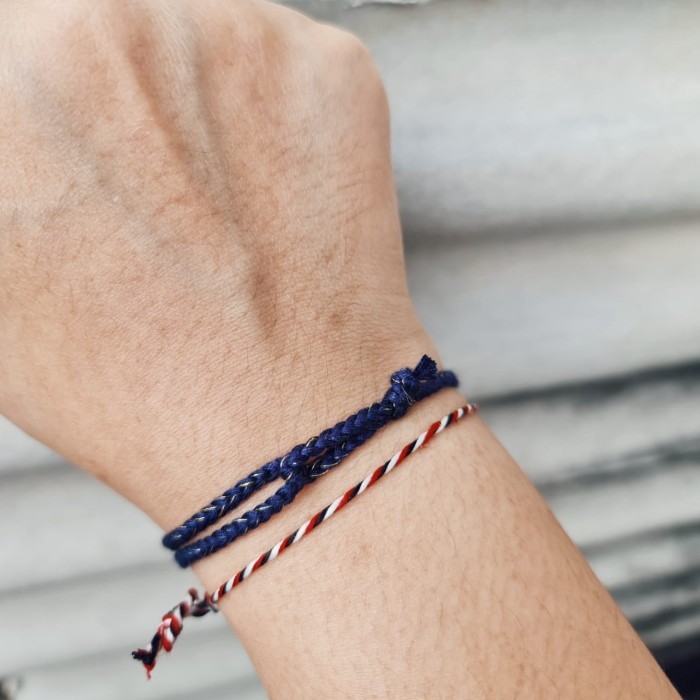Navy Glam Polosan Bold Gelang Kepang Tali 20.446