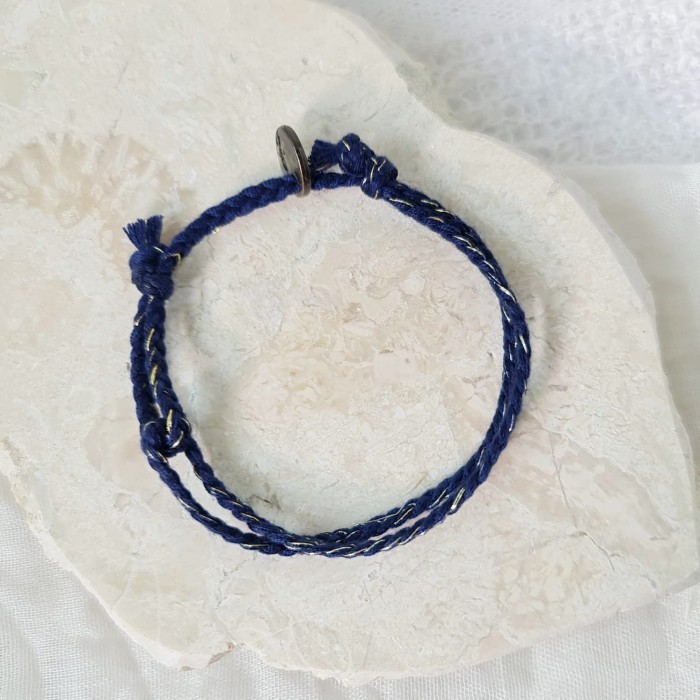 Navy Glam Polosan Bold Gelang Kepang Tali 20.446