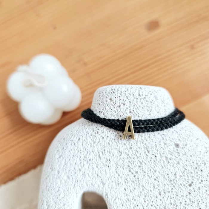 Gelang Huruf A -Z Slider Dual Warna Pre Order