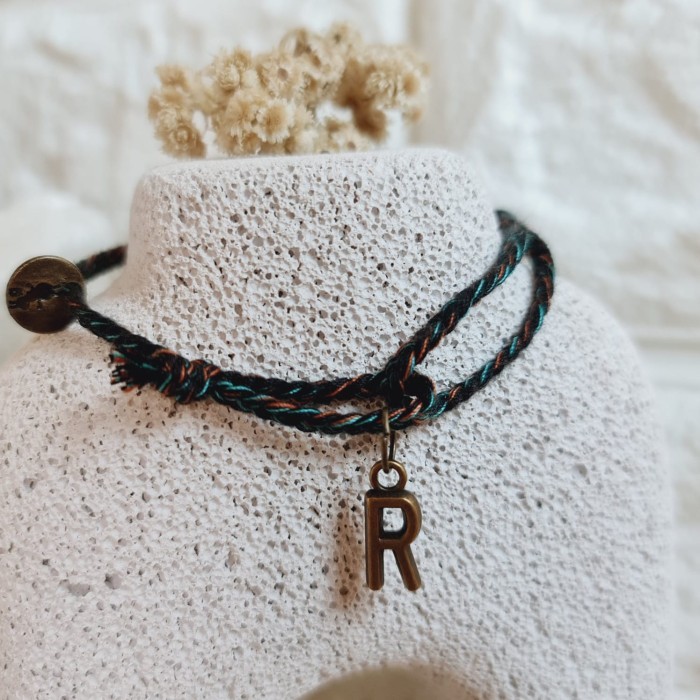 Huruf Alloy Bold Hutan Hujan Gelang Kepang Tali 22.213