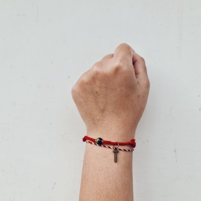 Kaisar Naga Api Merah Gelang Boho Kepang Tali 23.03.029