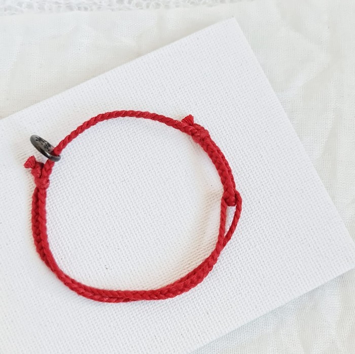 Merah Polosan Bold Gelang Kepang Tali 20.446