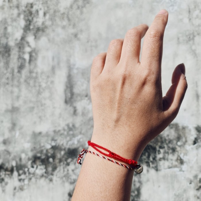 Merah Polosan Bold Gelang Kepang Tali 20.446