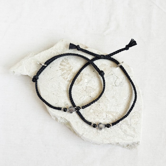 Kura Ireng Onyx 24.02.179 Gelang Kepang Tali Boho Bohemian