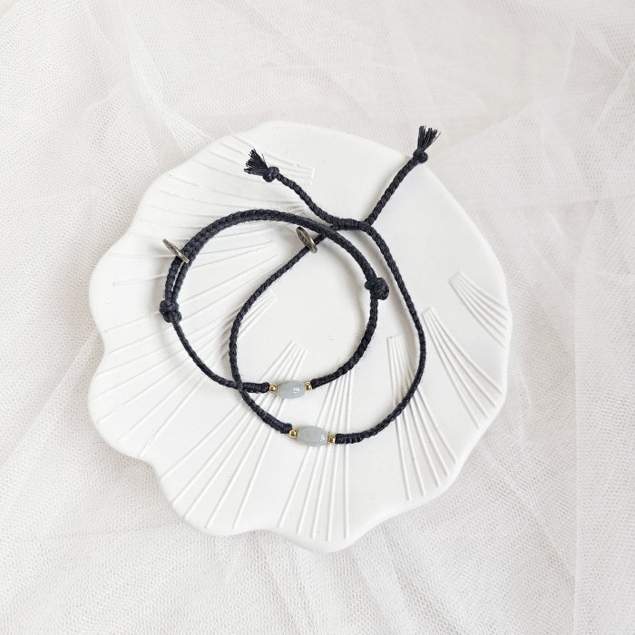 Untung Giok Oval 24.03.216 Gelang Kepang Tali Boho Bohemian