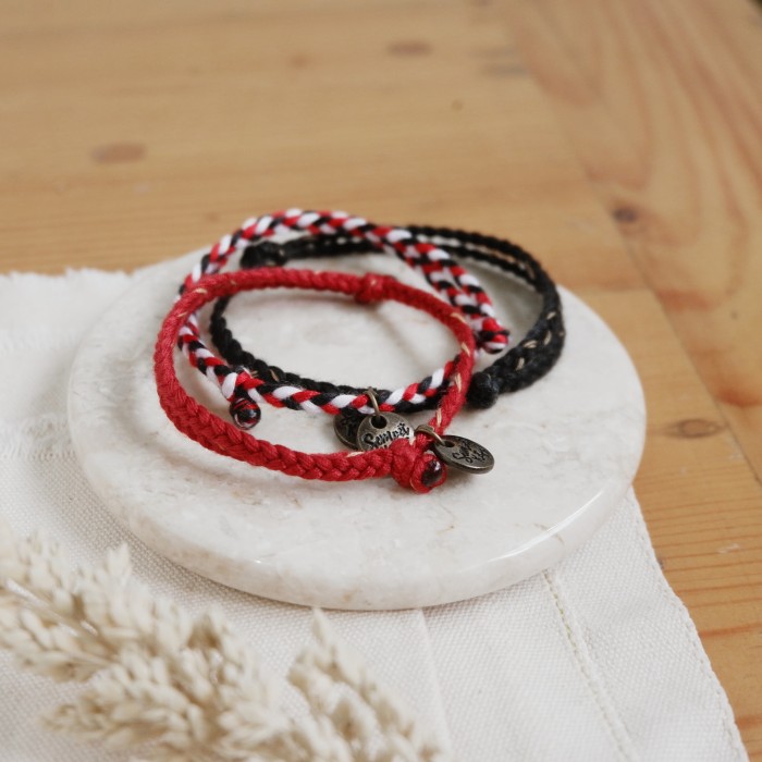 Gelang Triple isi 3 Polosan Semoet Ketjil 20.449 Kepang Tali Boho Bohemian