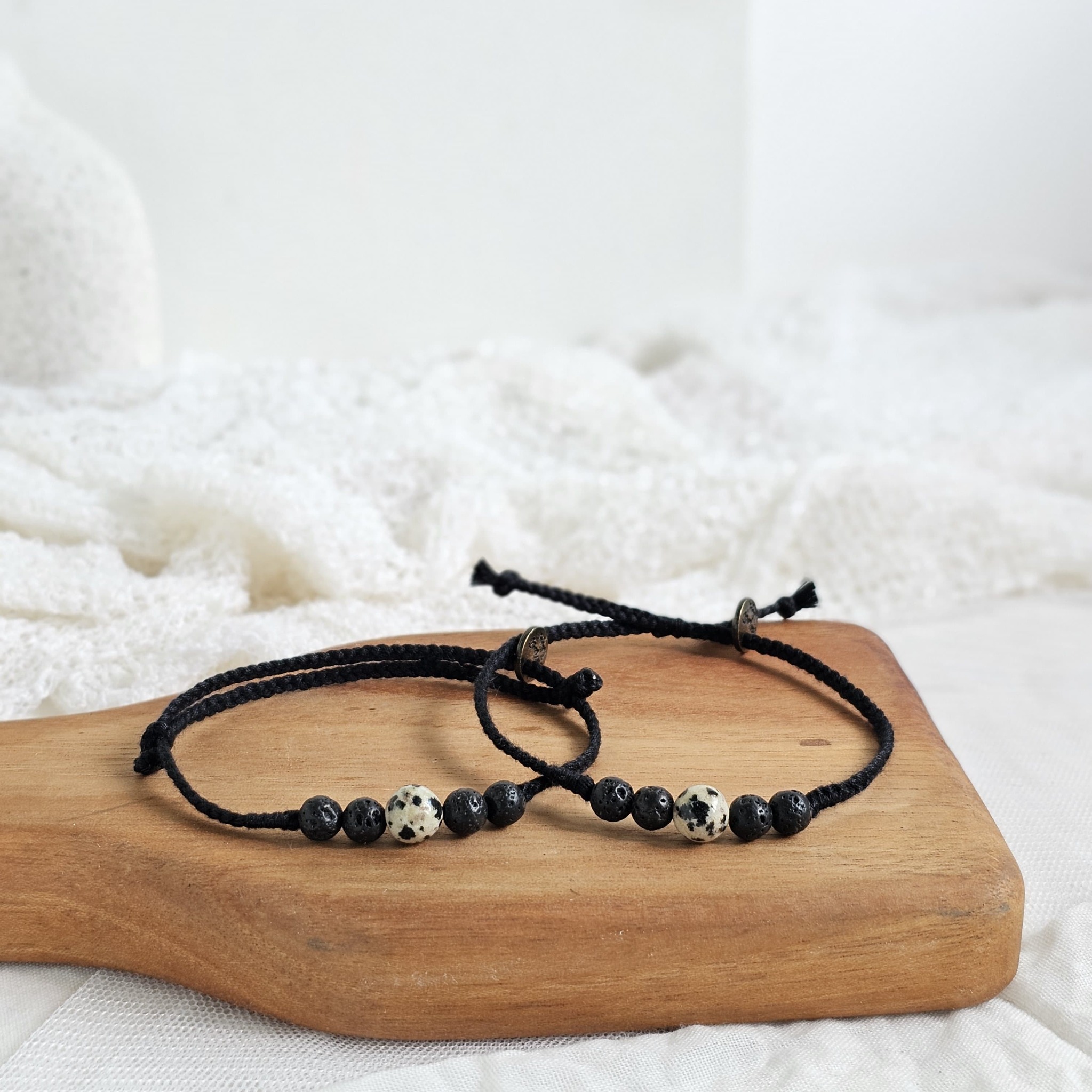 Gelang Harjuna Dalmatian Lava Semoetketjil 24.05.245 Kepang Tali Boho Bohemian