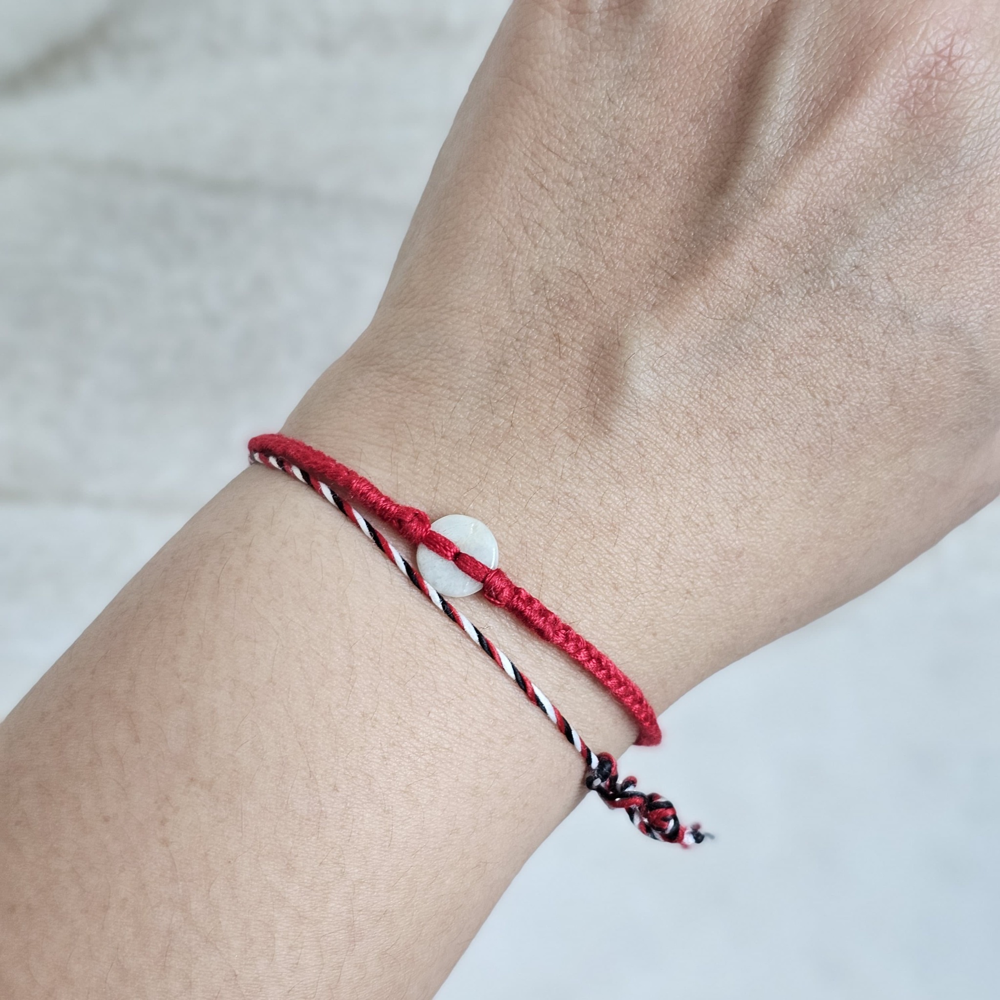 Gelang Dhanapati Putihan Giok Semoetketjil 24.06.254 Kepang Tali Boho Bohemian