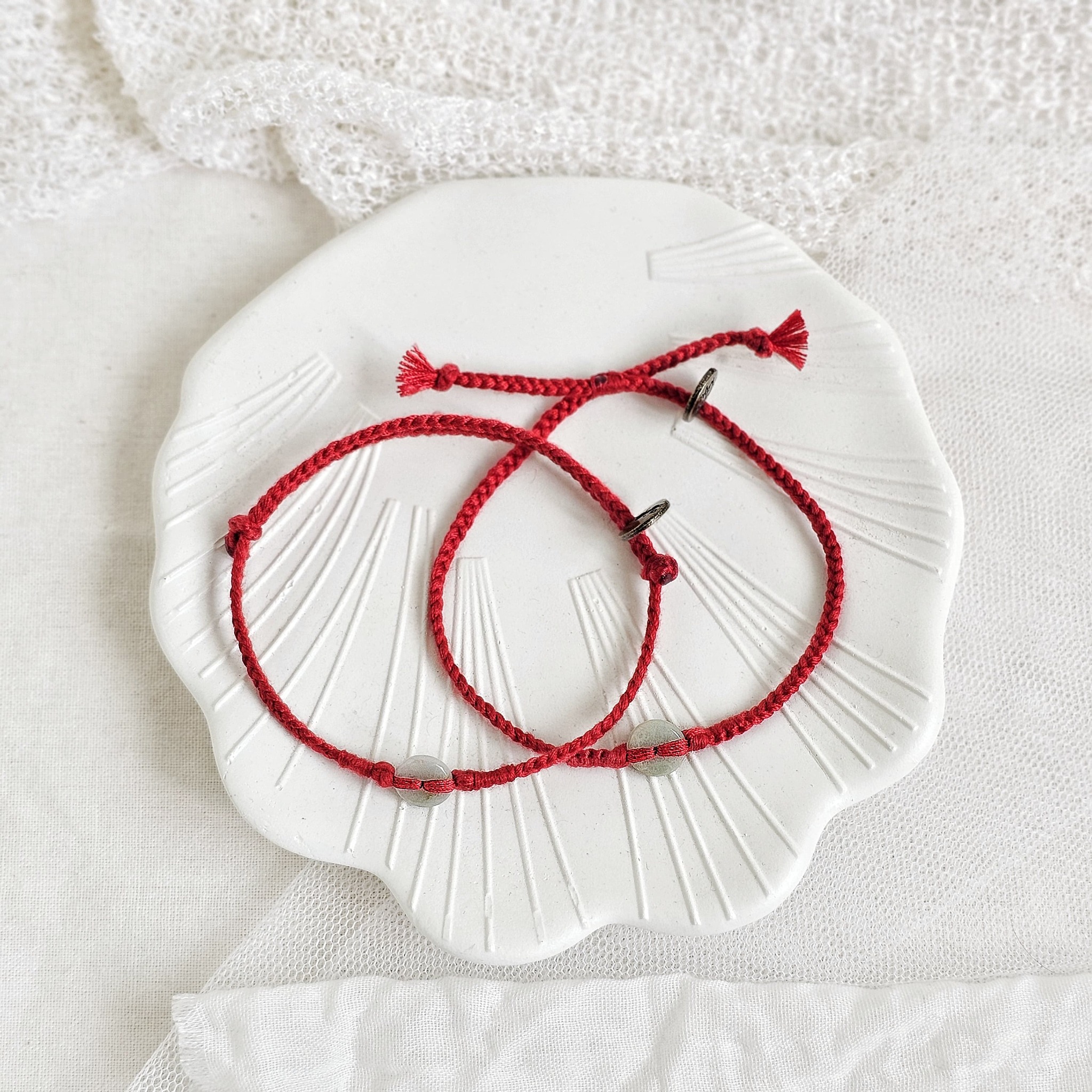 Gelang Dhanapati Putihan Giok Semoetketjil 24.06.254 Kepang Tali Boho Bohemian