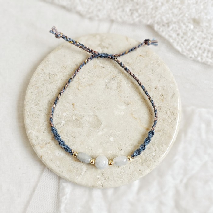 Gelang Giok Hujan Macram Burma Mynamar 24.11.286 Semoetketjil