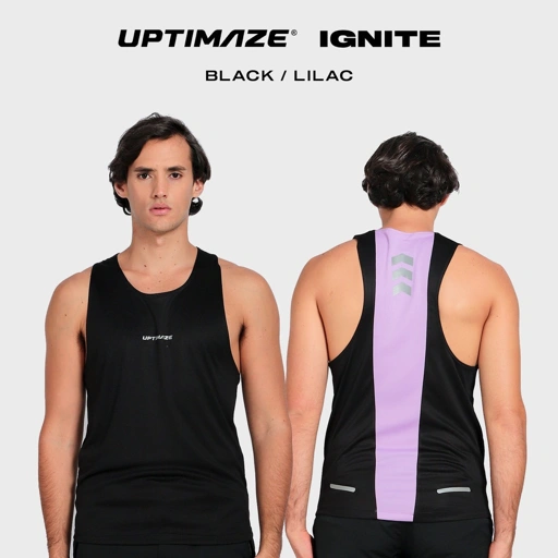 Image of Uptimaze IGNITE Singlet Training Gym Sport Olahraga Fitness BLCK/LILAC