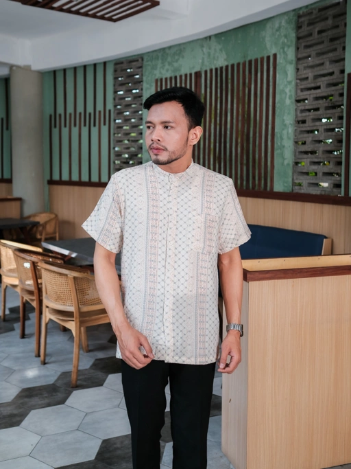Image of [Tamara Series] Koko Pria Dewasa & Anak✨ - Raya Collection Koko Pria Dewasa & Anak Sarimbit Tamara Series Lebaran Raya Motif Batik