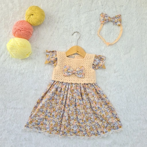Image of ZEMED DRESS ANAK RAJUT HANDMADE "JANNI YELLOW"