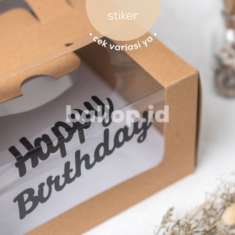 Stiker Happy Birthday Tempel Mika Kotak Box Ulang Tahun Aksesoris Cut