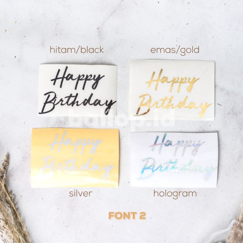 Stiker Happy Birthday Tempel Mika Kotak Box Ulang Tahun Aksesoris Cut