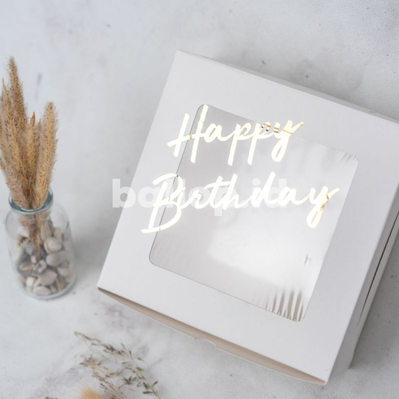 Stiker Happy Birthday Tempel Mika Kotak Box Ulang Tahun Aksesoris Cut