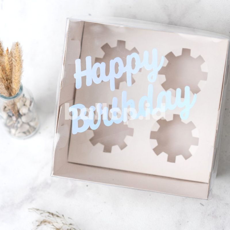 Stiker Happy Birthday Tempel Mika Kotak Box Ulang Tahun Aksesoris Cut