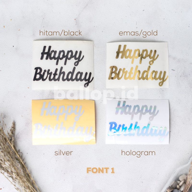 Stiker Happy Birthday Tempel Mika Kotak Box Ulang Tahun Aksesoris Cut