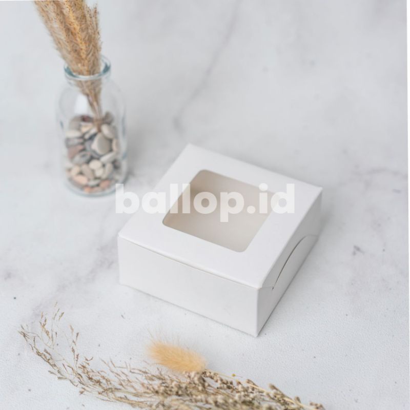 IVORY 10 10 4,5 CM Laminasi Jendela Kotak Box Dus Donat Cookies Roti