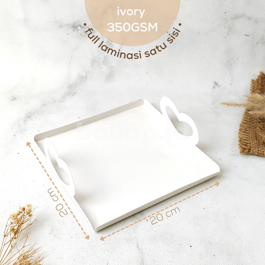 Alas IVORY 20 CM LAMINASI Tray Cakeboard Tart Chiffon Pudding Roti Kue