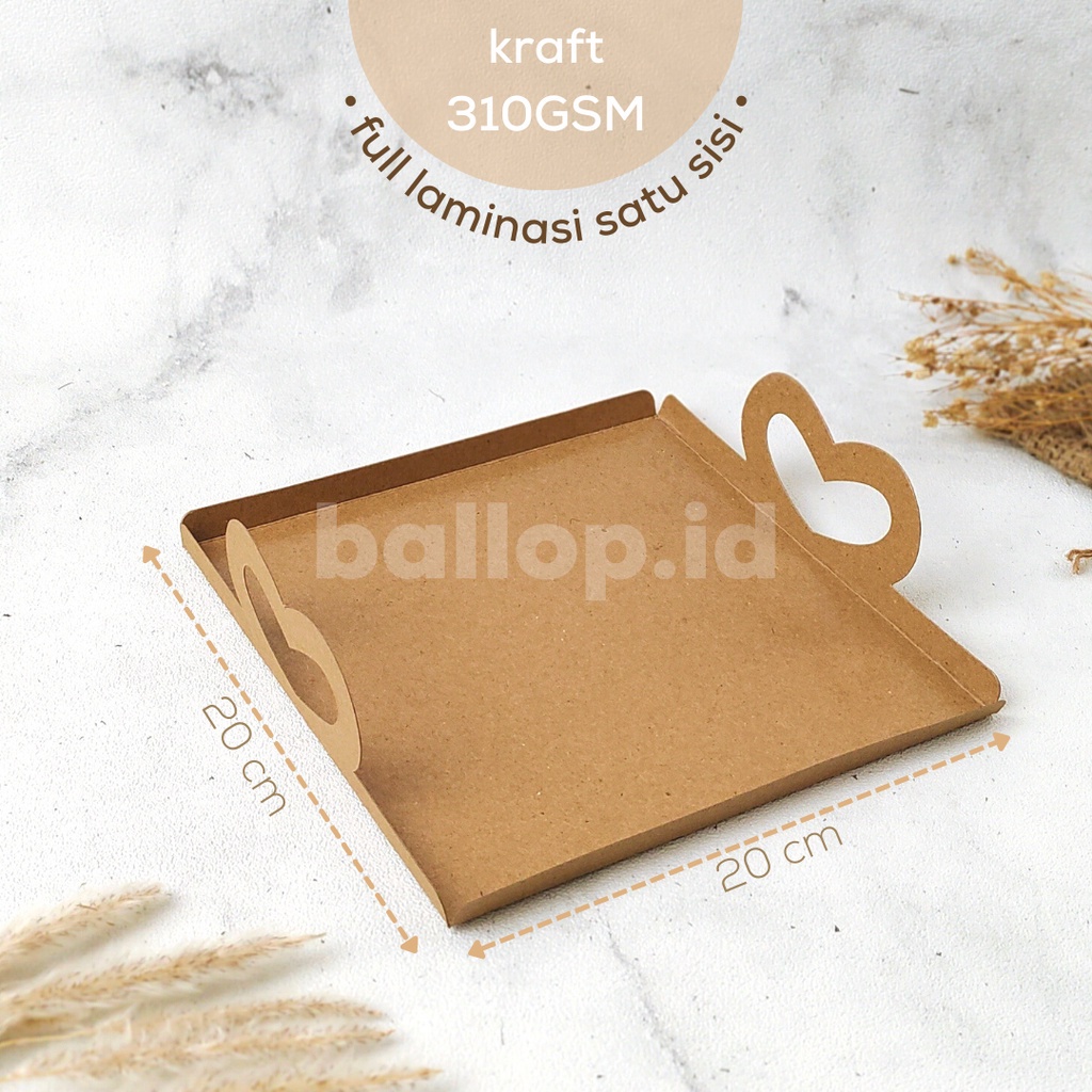Alas KRAFT Kotak 20 CM LAMINASI Cakeboard Cake Tart Chiffon Pudding Roti